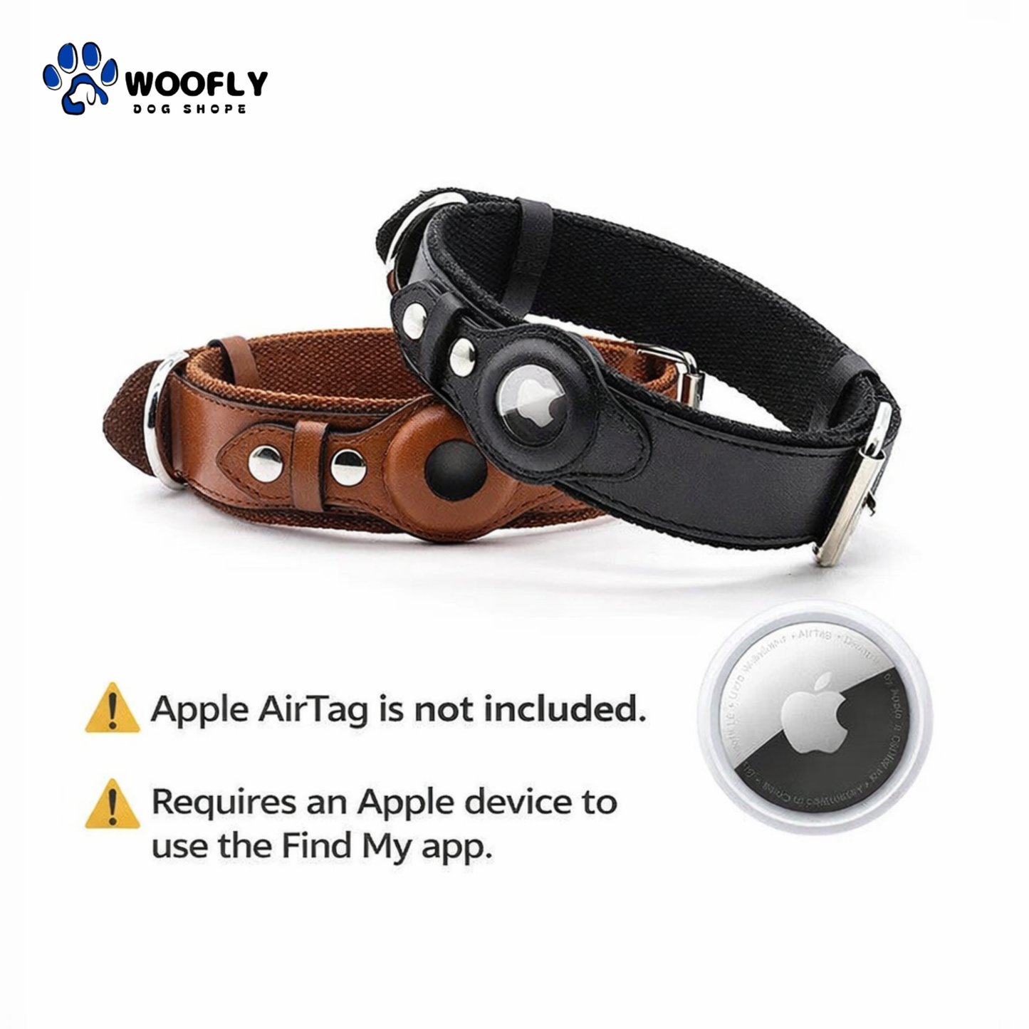 Leather AirTag Collar     ♦️     Apple AirTag is not include
